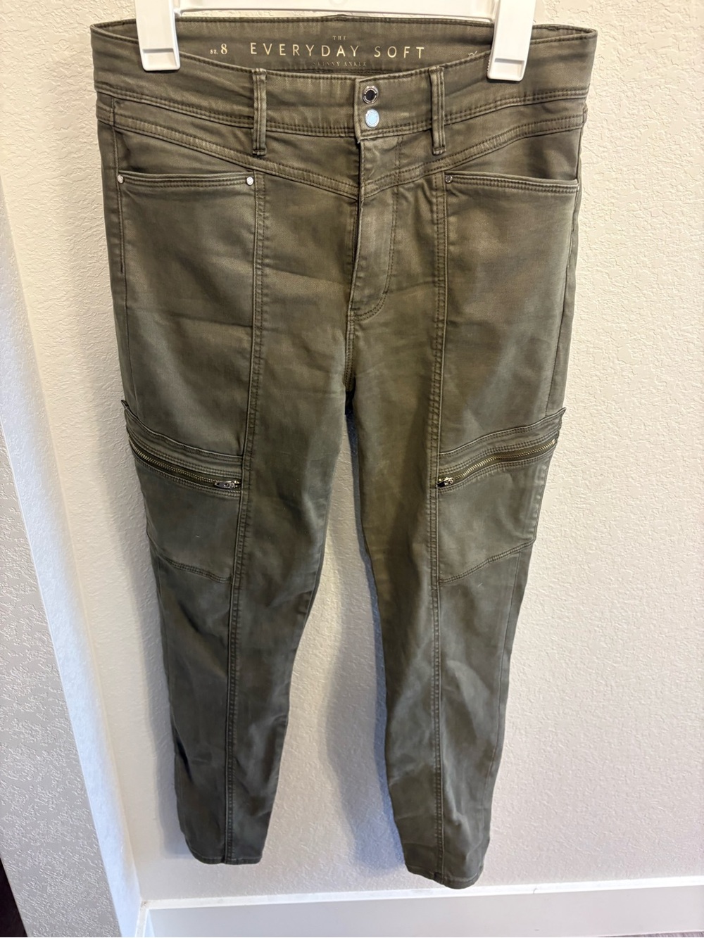 White House Black Market Olive Green Skinny Jeans